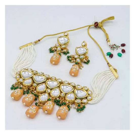 Joban Fashion Multicolor Kundan Work Necklace Set