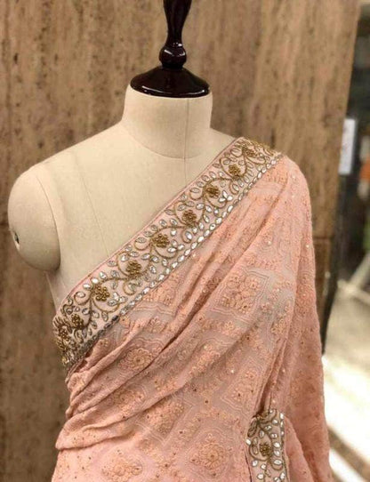 Chikankari Georgette Saree