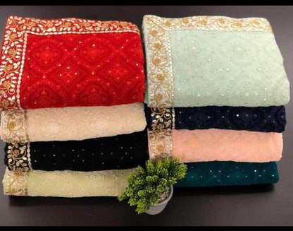 Chikankari Georgette Saree