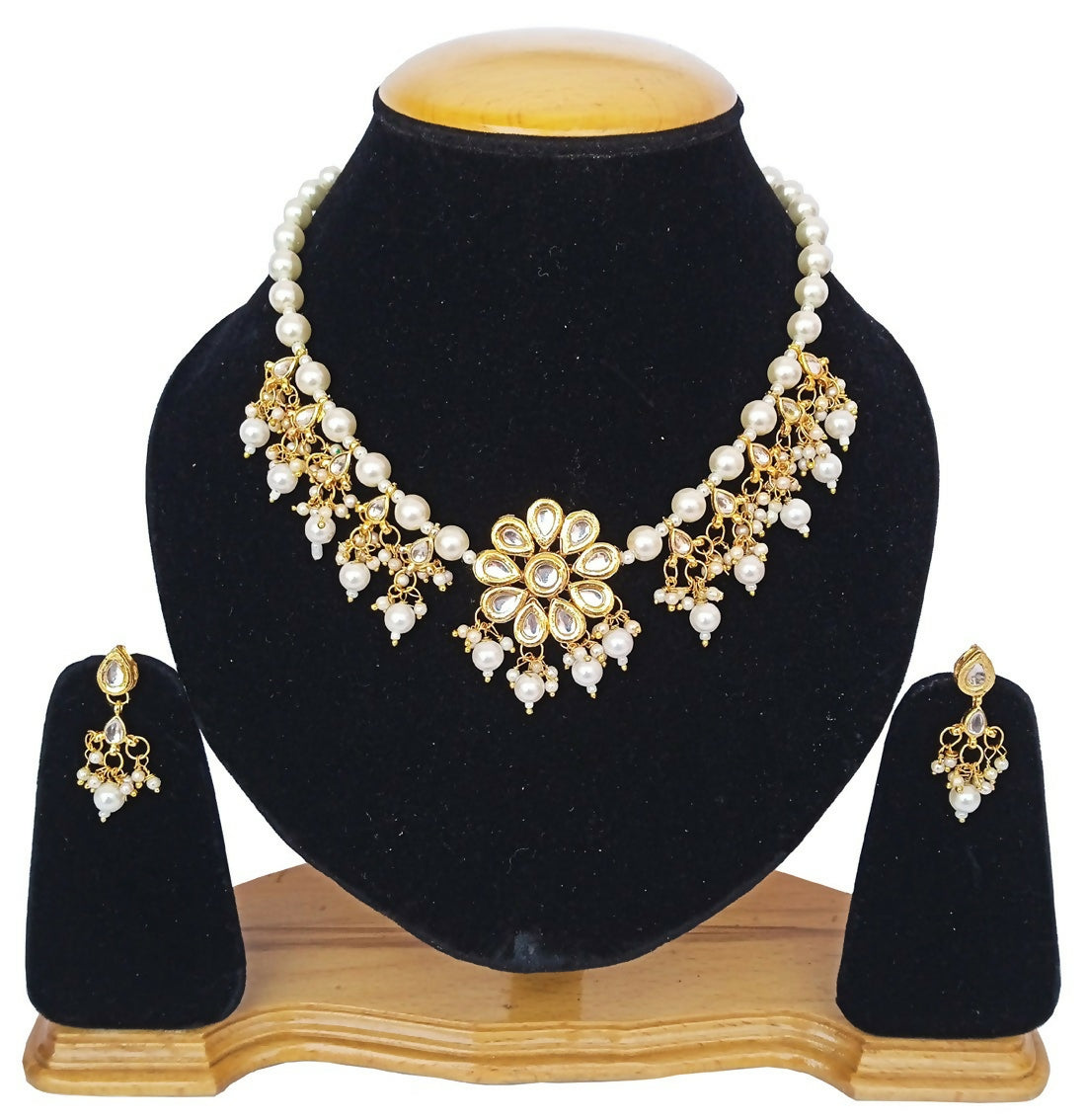 Joban Fashion White kundan work Necklace Set