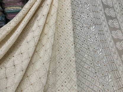 Custom Chikankari Georgette Saree