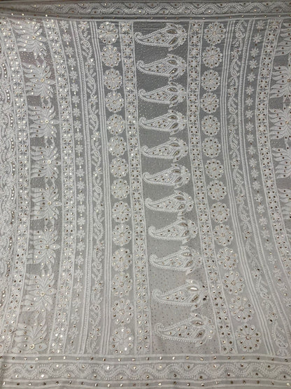 Custom Chikankari Georgette Saree