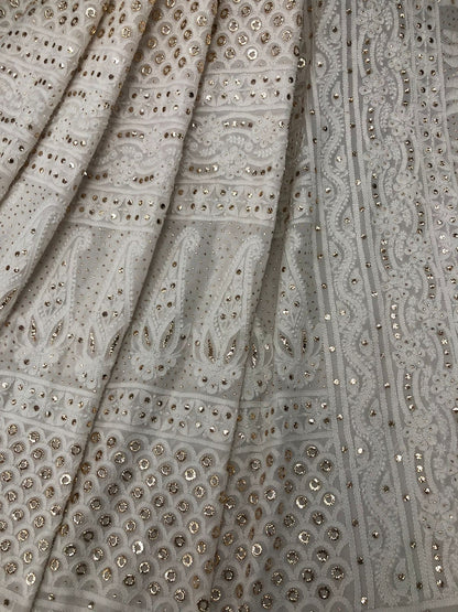 Custom Chikankari Georgette Saree