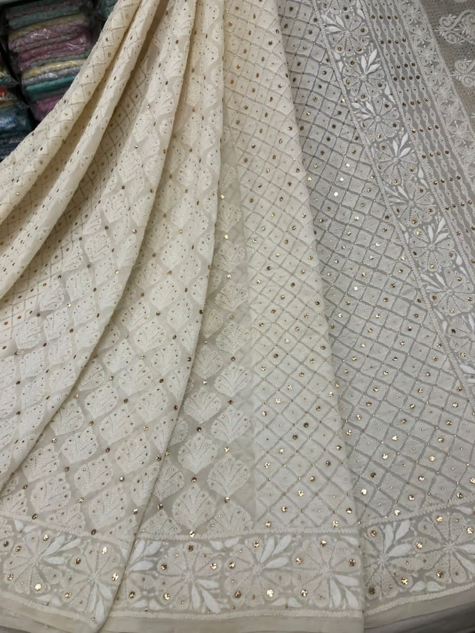 Custom Chikankari Georgette Saree