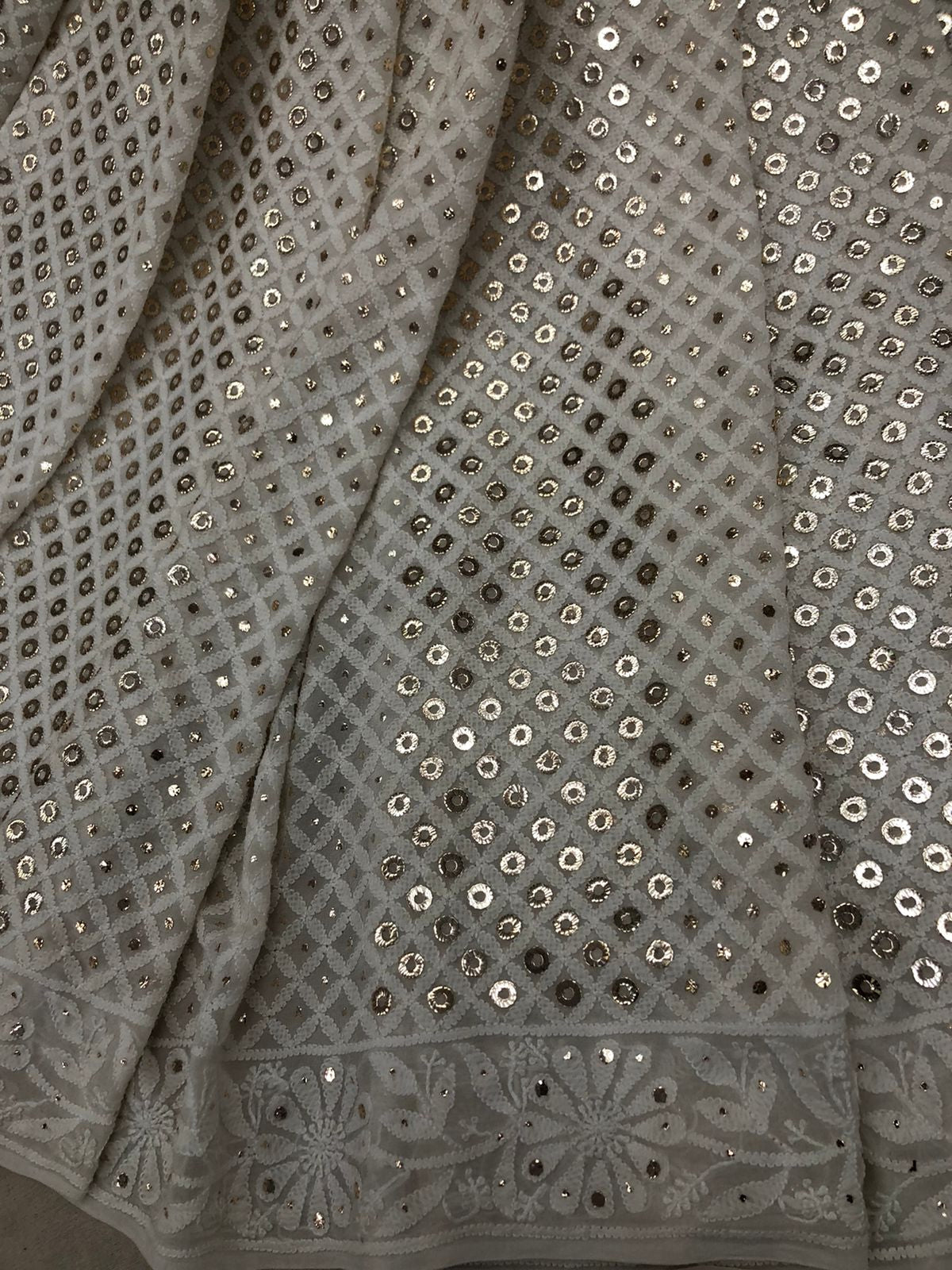 Custom Chikankari Georgette Saree