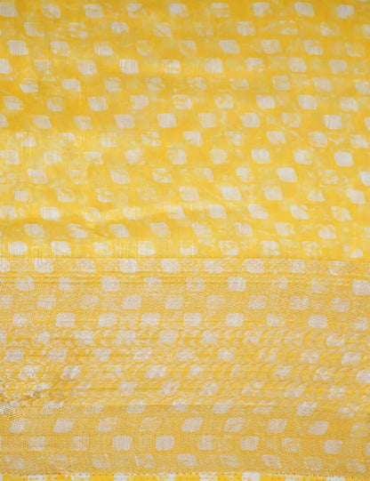 Vibrant Combination Of Light Yellow With Floral Design Semi Chanderi Saree By Gayathri Reddy Designer Studio