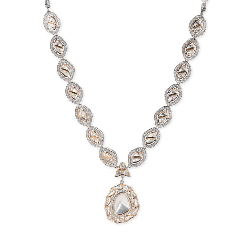 Designer 18k Foil Gold Dual Tone Gold Silver Pendant Necklace