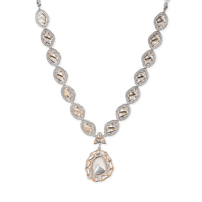 Designer 18k Foil Gold Dual Tone Gold Silver Pendant Necklace