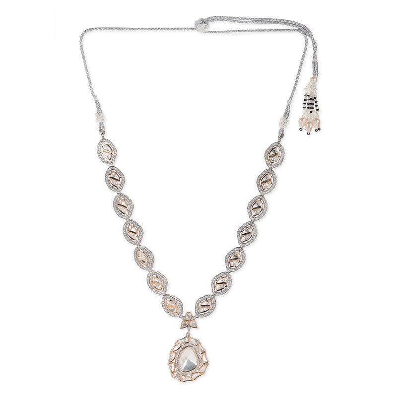 Designer 18k Foil Gold Dual Tone Gold Silver Pendant Necklace