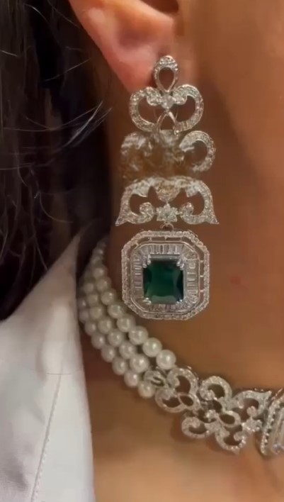 Designer AD Jewelry Choker Set with Earrings