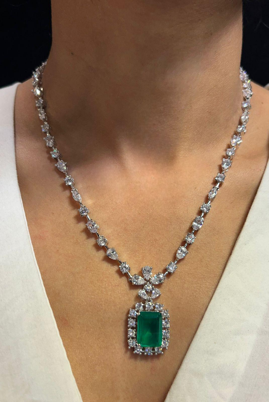 Designer American Diamond Necklace Set