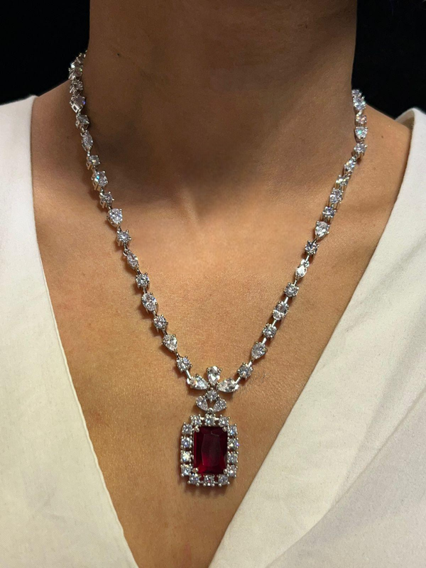 Designer American Diamond Necklace Set