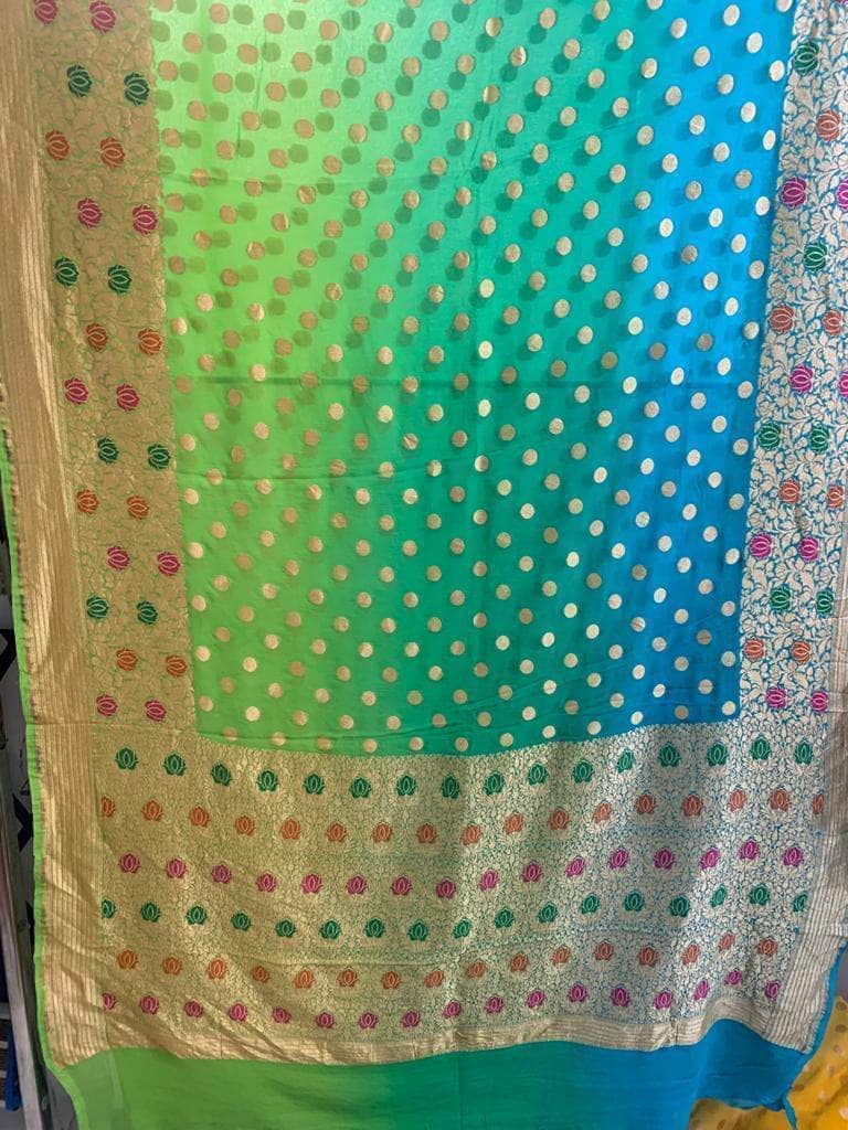 Designer Banarasi  Georgette Chiffon - Silk Saree with meenakari work