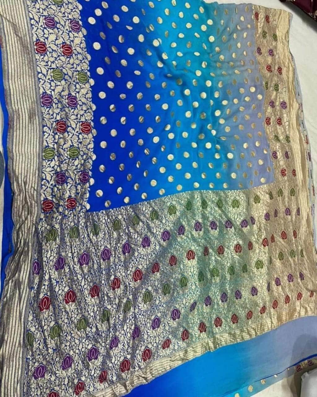 Designer Banarasi  Georgette Chiffon - Silk Saree with meenakari work