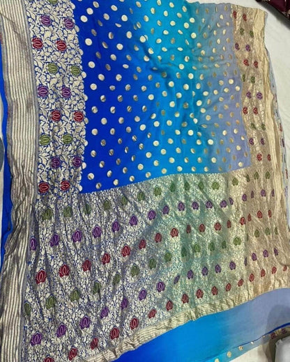 Designer Banarasi  Georgette Chiffon - Silk Saree with meenakari work