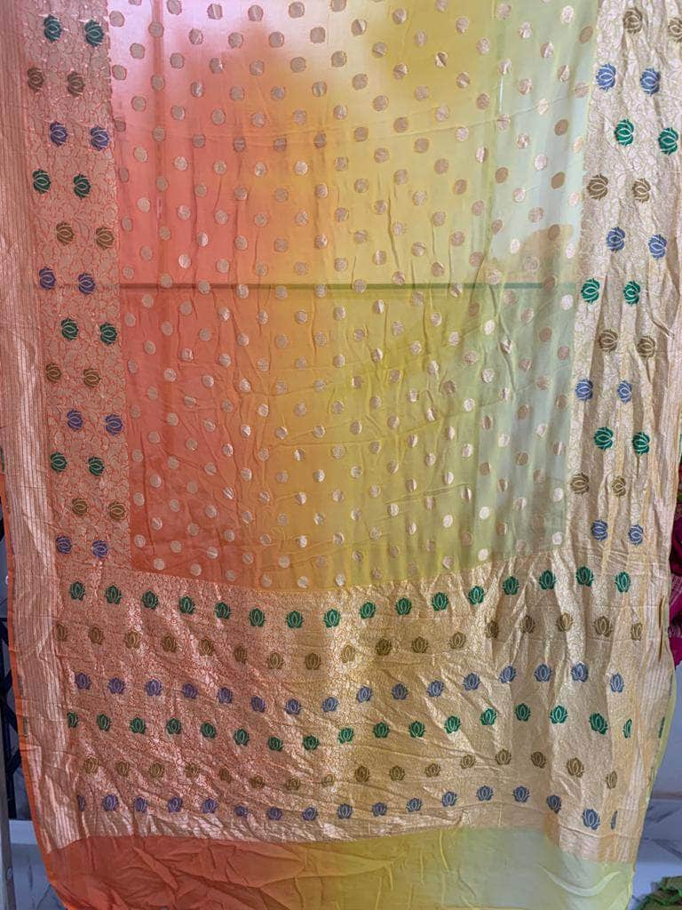 Designer Banarasi  Georgette Chiffon - Silk Saree with meenakari work