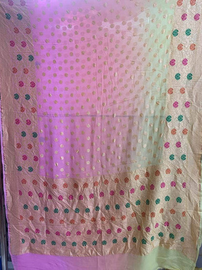 Designer Banarasi  Georgette Chiffon - Silk Saree with meenakari work