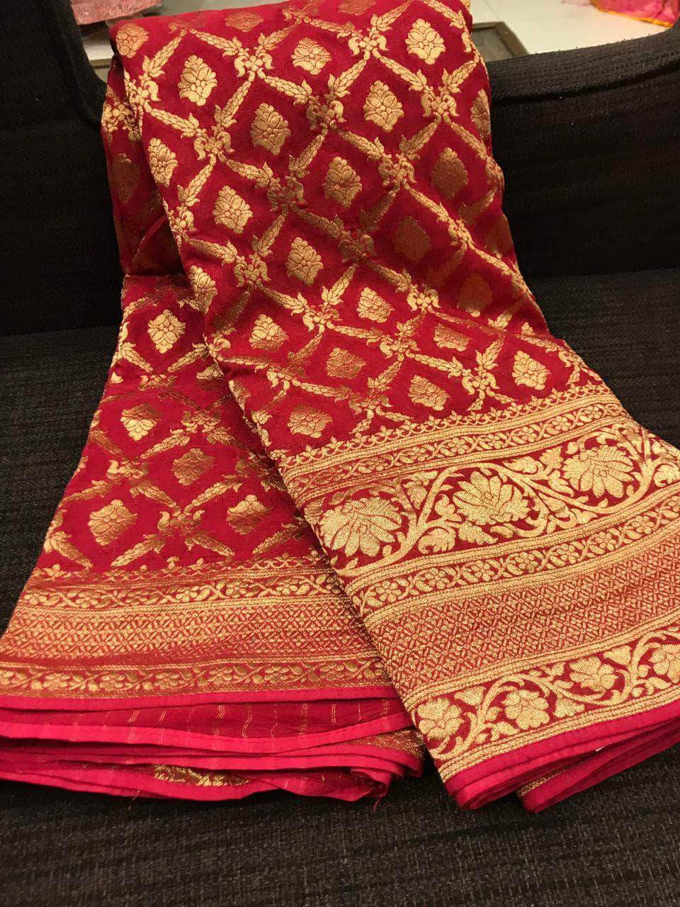 Designer Georgette Banarasi Khaddi Saree