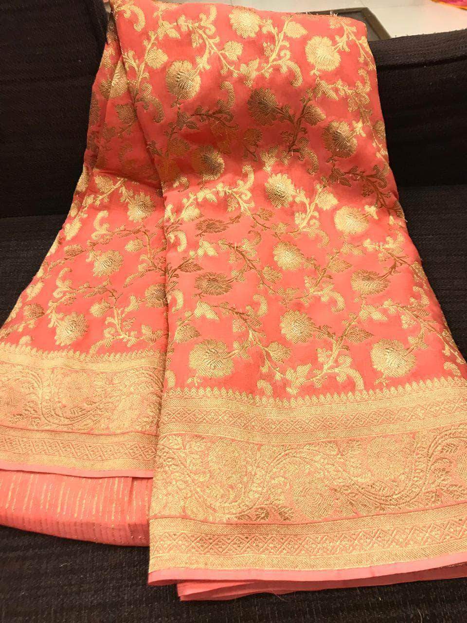 Designer Georgette Banarasi Khaddi Saree