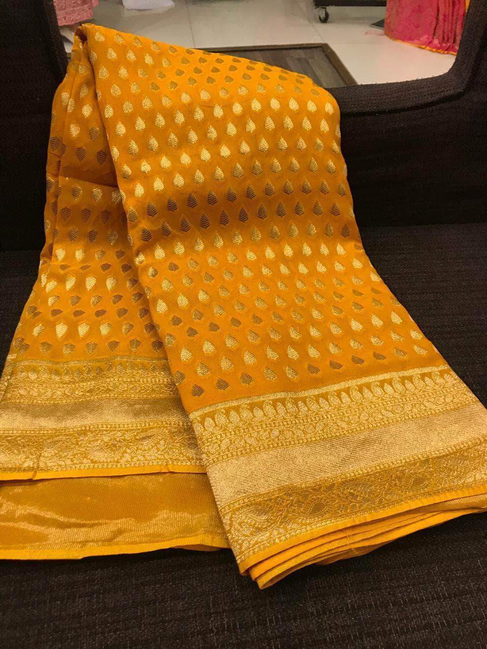 Designer Georgette Banarasi Khaddi Saree