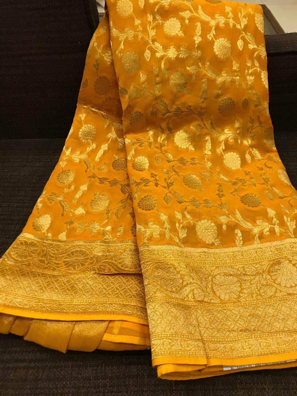 Designer Georgette Banarasi Khaddi Saree
