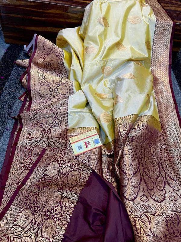 Designer Katan Silk Saree with Antique Zari Work