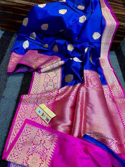 Designer Katan Silk Saree with Antique Zari Work