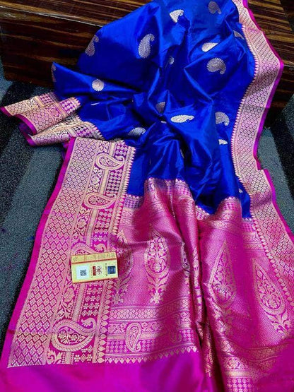 Designer Katan Silk Saree with Antique Zari Work