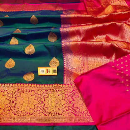 Designer Katan Silk Saree with Antique Zari Work