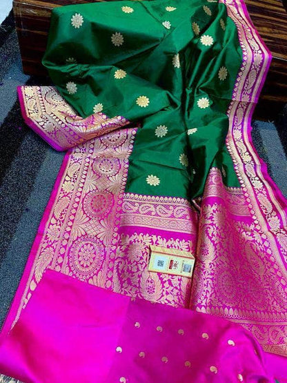 Designer Katan Silk Saree with Antique Zari Work