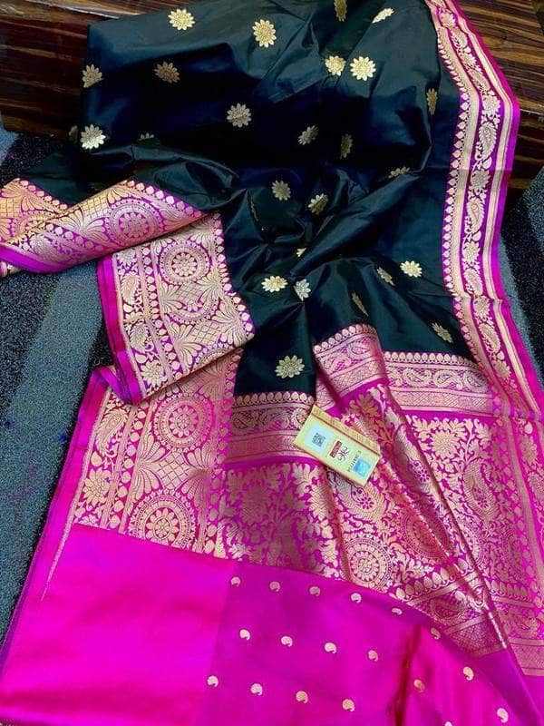 Designer Katan Silk Saree with Antique Zari Work