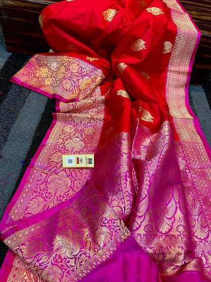 Designer Katan Silk Saree with Antique Zari Work