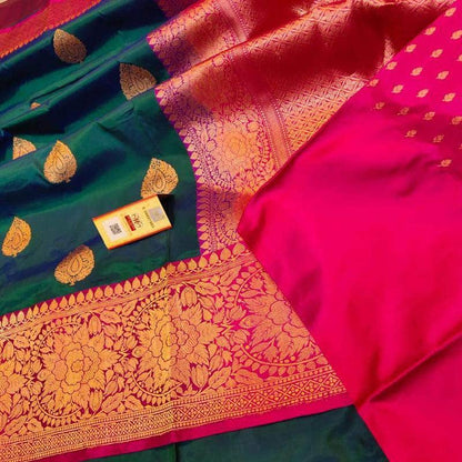 Designer Katan Silk Saree with Antique Zari Work
