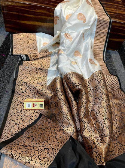 Designer Katan Silk Saree with Antique Zari Work
