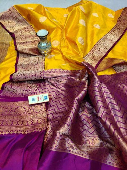 Designer Katan Silk Saree with Antique Zari Work