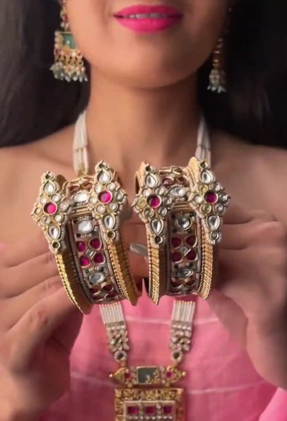 Designer Kundan Motimala Antique Necklace Set for Women