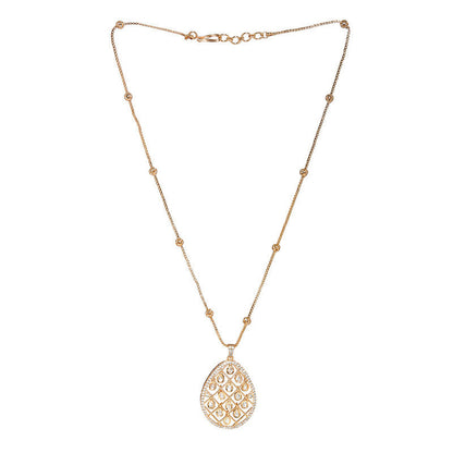 Designer Long Gold Chain With Kundan Jhallar Pendant