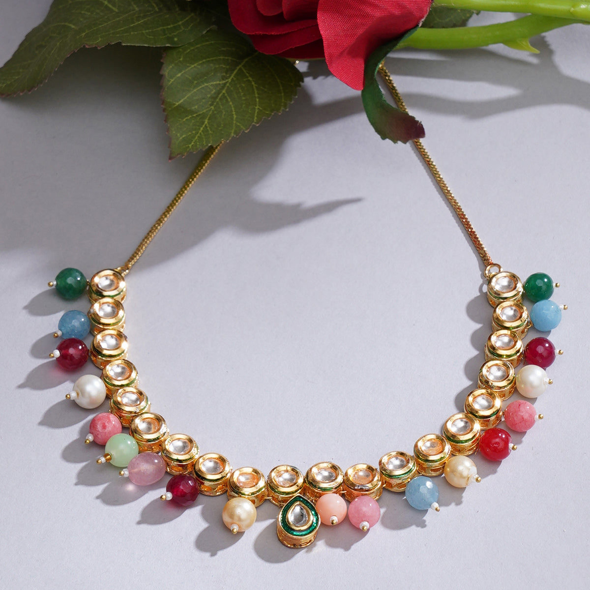 Designer Multi Stone Kundan Necklace