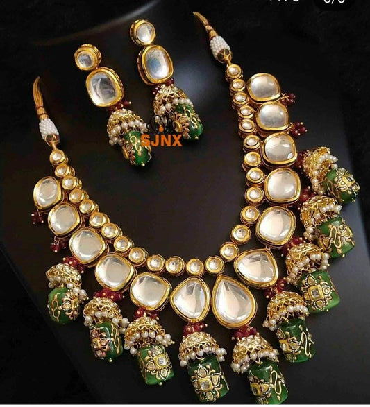 Designer Onyx Kundan Set