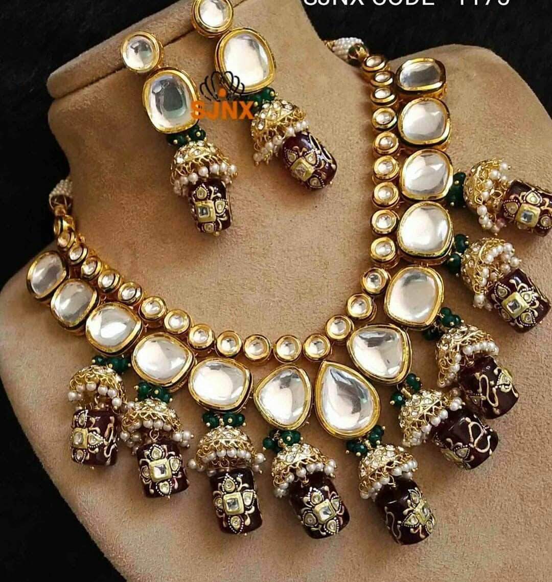 Designer Onyx Kundan Set