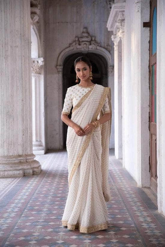 Designer organza Saree with Custom Blouse