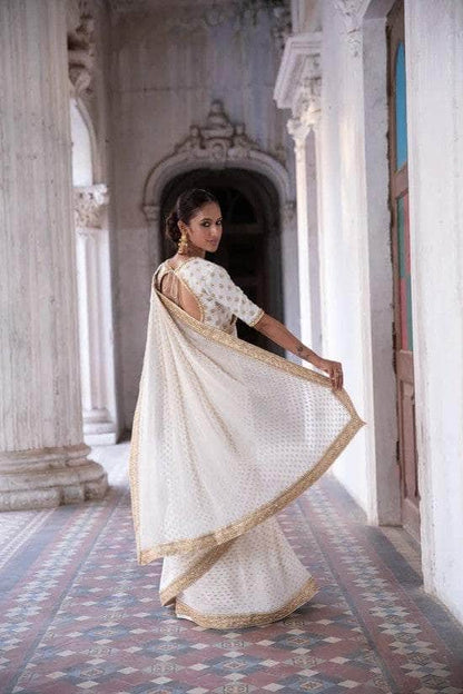 Designer organza Saree with Custom Blouse