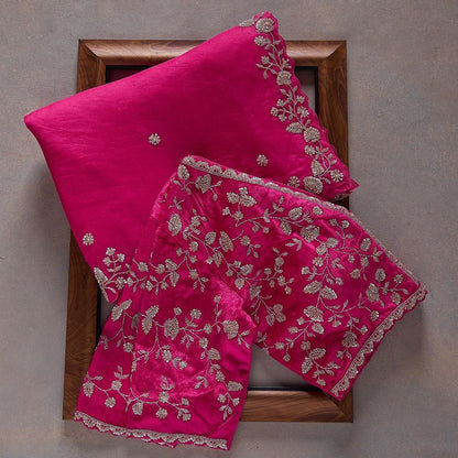 Designer Organza Silk Saree with Cutdana Handwork Border