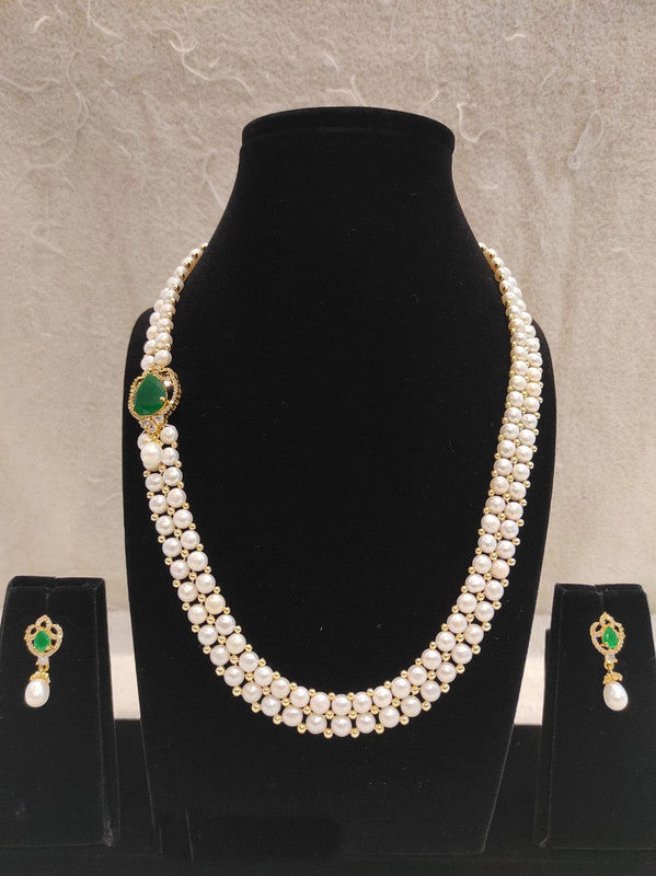 Designer Pearl Moti Mala Necklace Set for Women