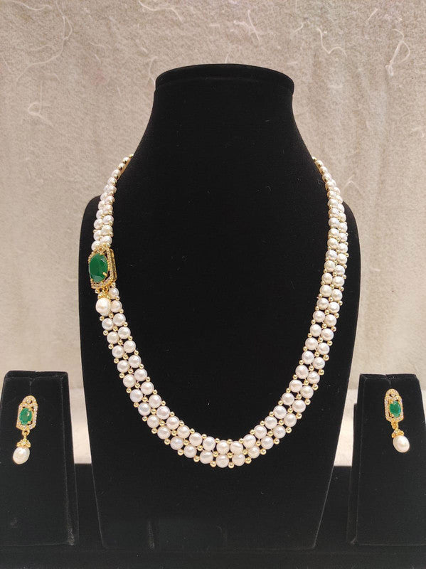 Designer Pearl Moti Mala Necklace Set for Women