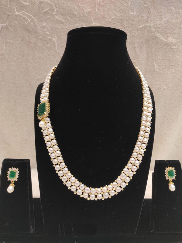 Designer Pearl Moti Mala Necklace Set for Women