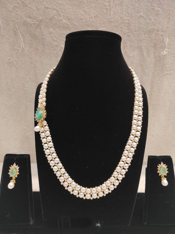 Designer Pearl Moti Mala Necklace Set for Women