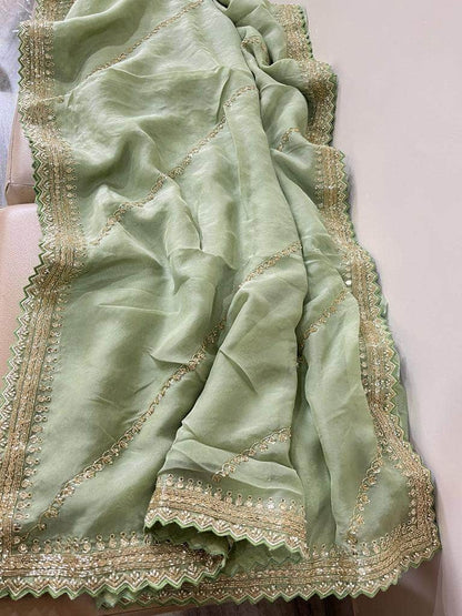 Designer Pure Organza Saree with sequence work