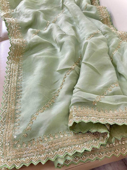 Designer Pure Organza Saree with sequence work