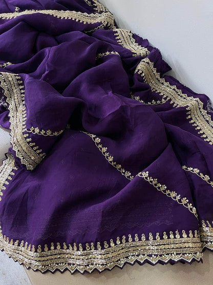 Designer Pure Organza Saree with sequence work